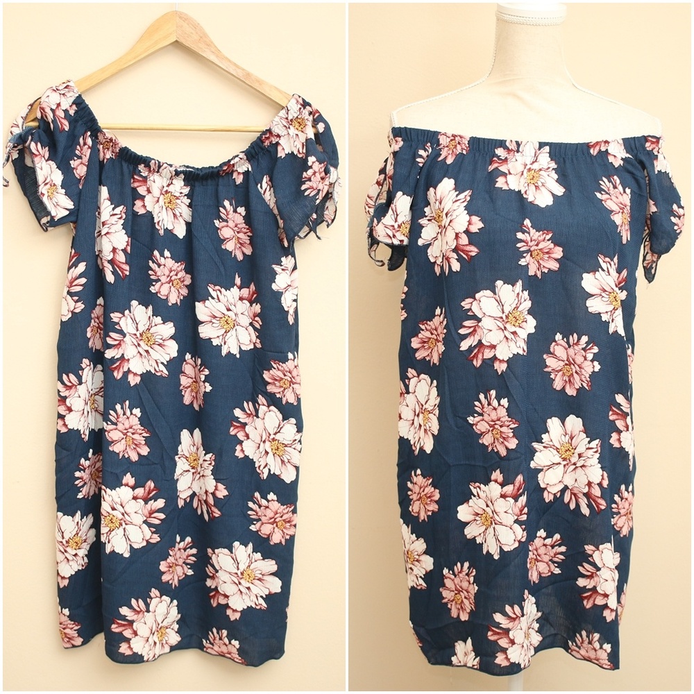 NEW Miley + Molly Floral Off Shoulder Tunic Top S - Picture 2 of 8